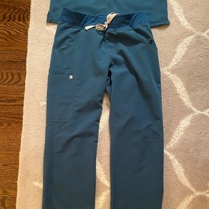 Figs teal scrubs top and bottom